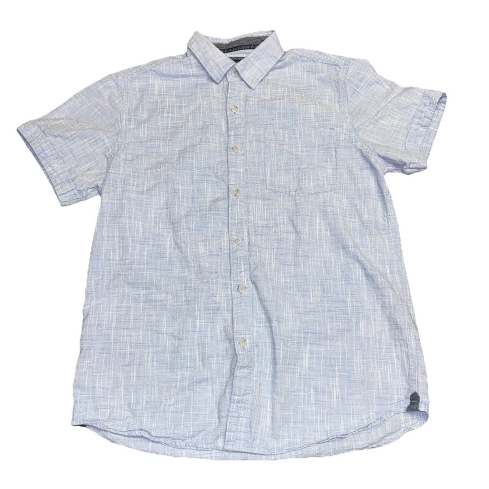 Nickel‎ & Iron Light Blue White Small 100% Cotton Button Up Preppy Nautical Flaw